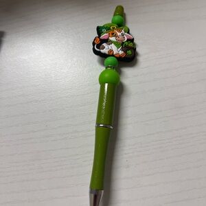 Green Decorative Pen with Cartoon Charm